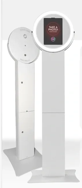 A white wall mounted unit with two different designs.